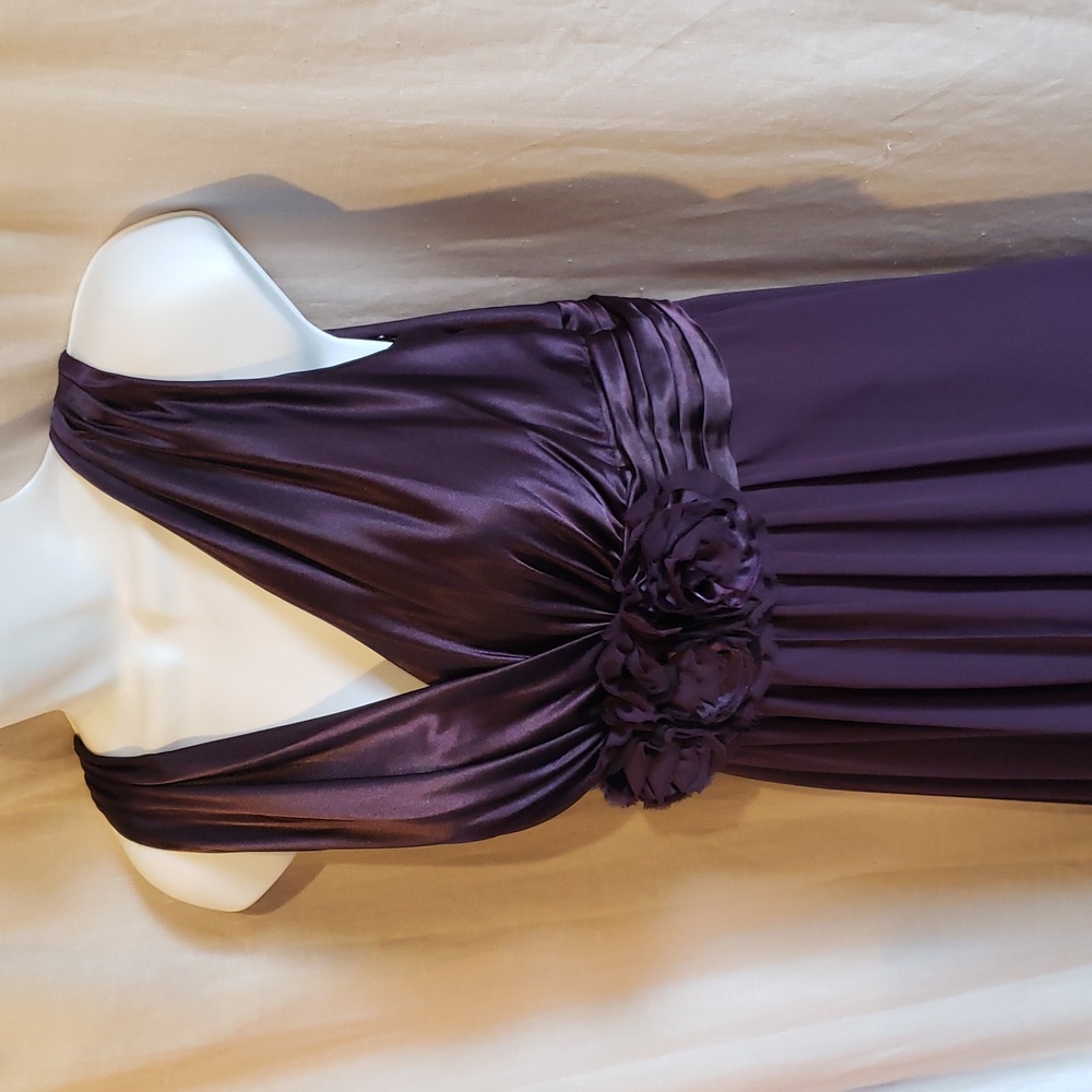 Bill Levkoff Elegant Satin Purple Evening Prom Dress Size 14